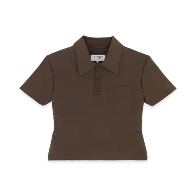 MM6 Maison Margiela Padded Polo Top "Brown"