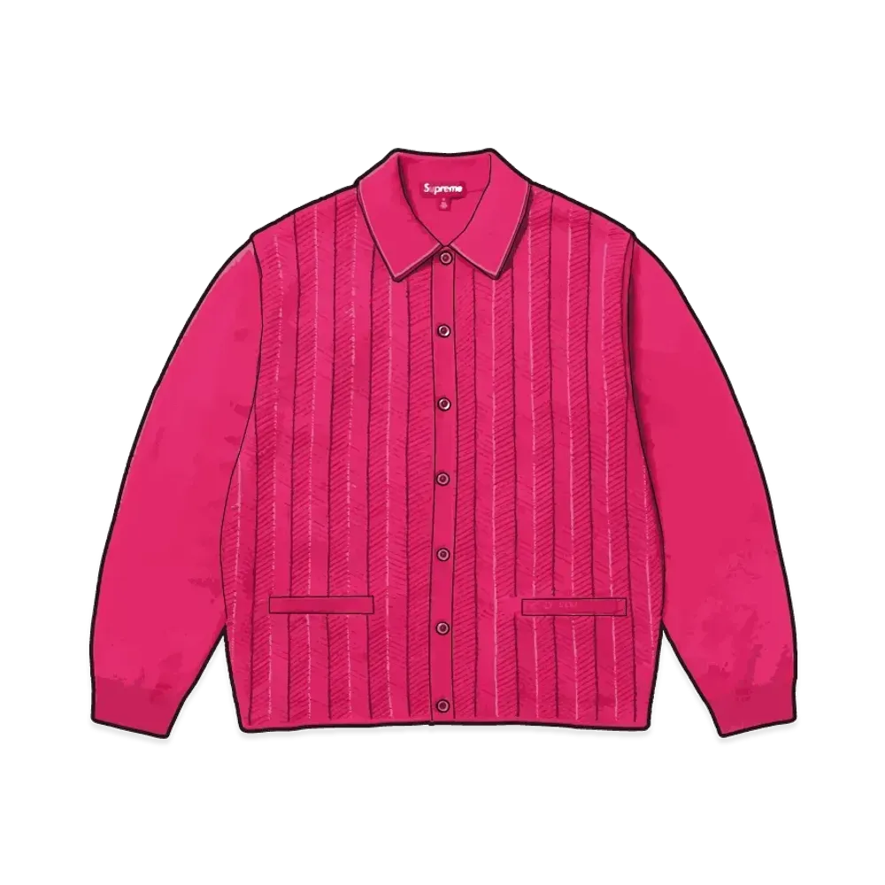 Supreme Herringbone Cardigan "Pink"