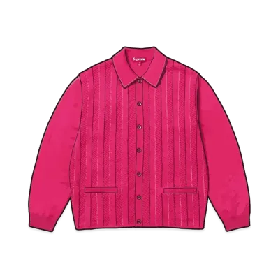 Supreme Herringbone Cardigan "Pink"