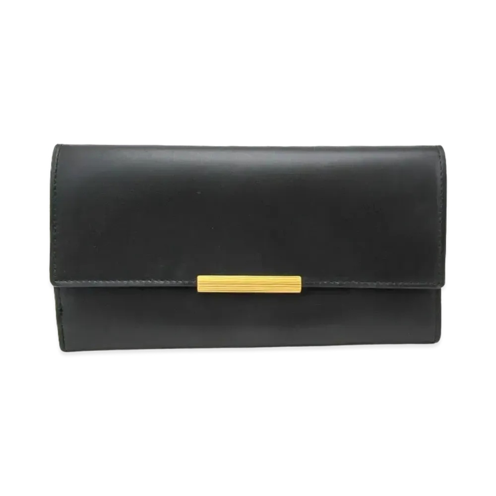 Bottega Veneta French Calf Continental Trifold Wallet "Black"