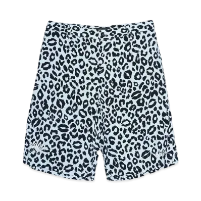 WIND AND SEA x MINEDENIM Lips Leopard Print Easy Shorts "LIGHT GREEN"