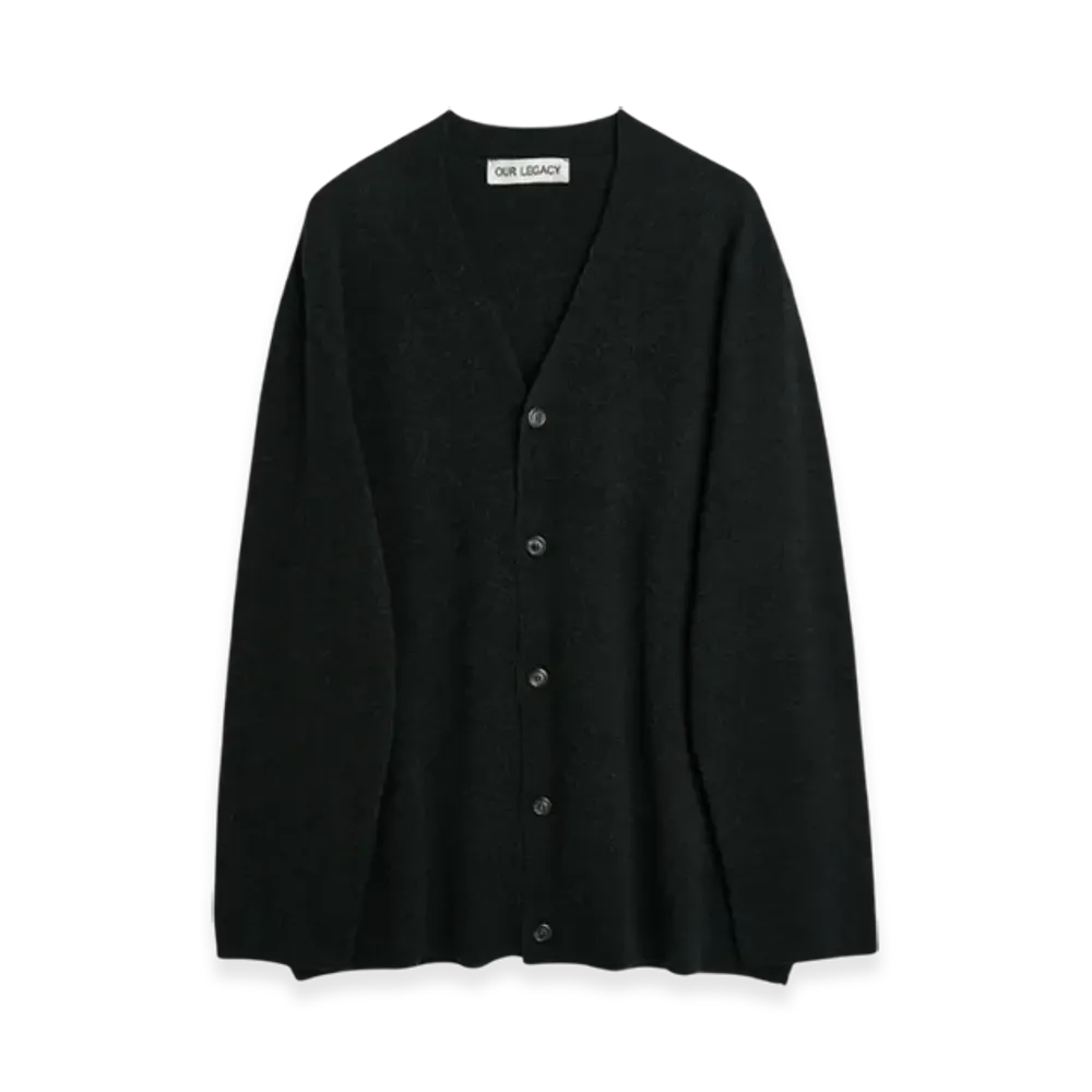 OUR LEGACY Wool Knitted Cardigan "Anthracite Melange"