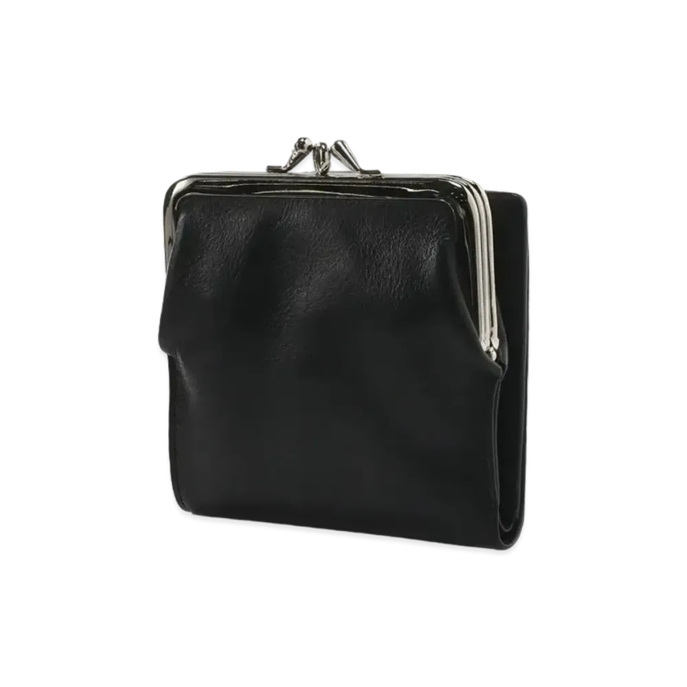 Yohji Yamamoto SEMI GLOSS LEATHER A CLASP WALLET S "Black"