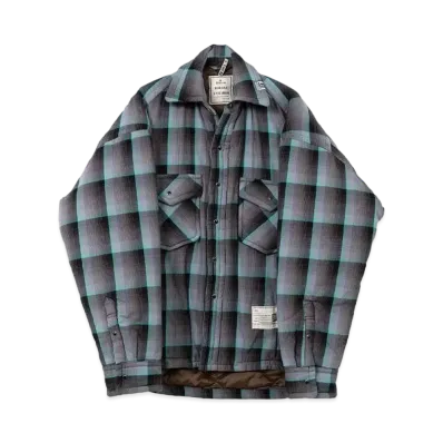 Maison MIHARA YASUHIRO Check Puffer Shirt "Blue"