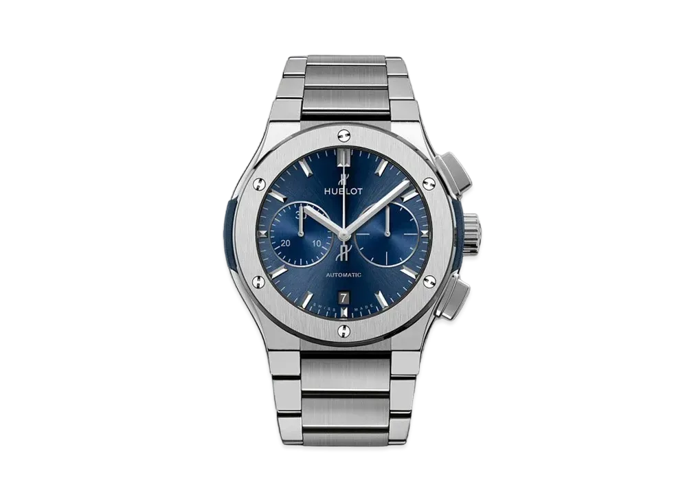 HUBLOT Classic Fusion Blue Chronograph Titanium Bracelet 45mm