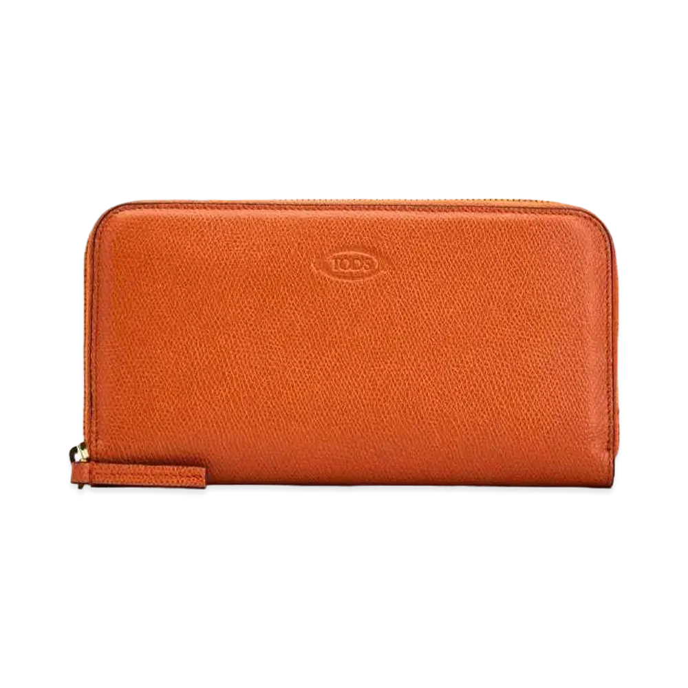 TOD'S Wallet In Leather "Orange/Blue"