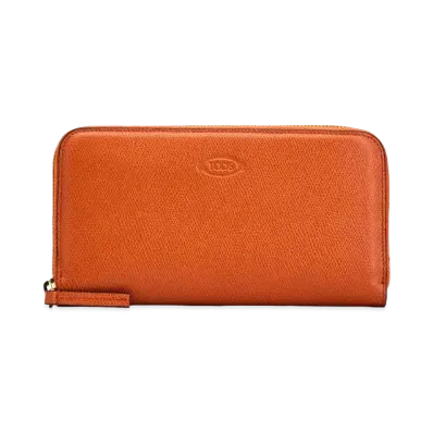 TOD'S Wallet In Leather "Orange/Blue"
