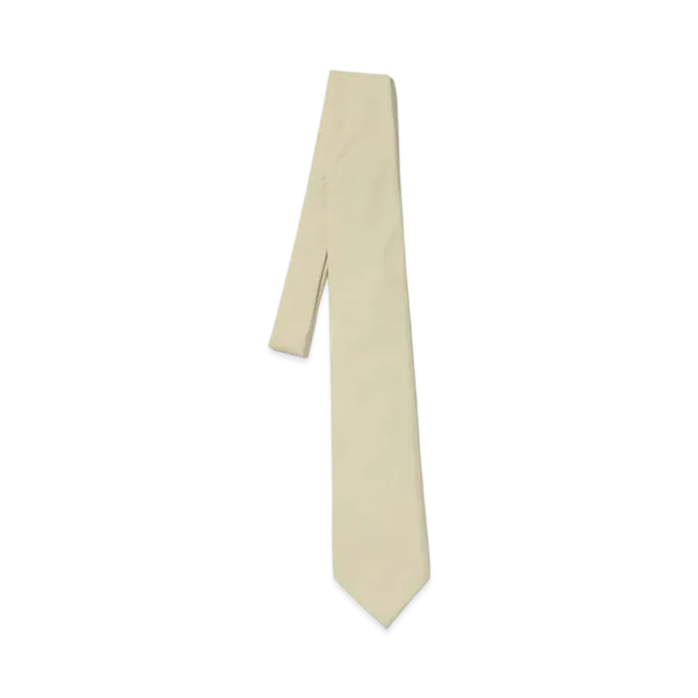 AURALEE Wool Herringbone Tie "Ivory"