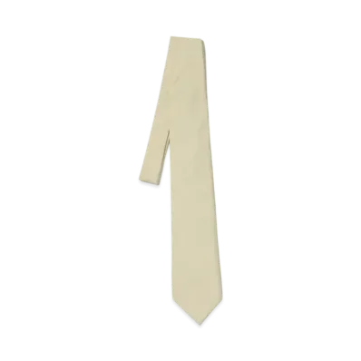 AURALEE Wool Herringbone Tie "Ivory"