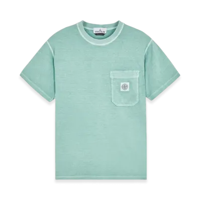 Stone Island 21957 Fissato Treatment Short Sleeve Organic Cotton T-Shirt - 24SS "Light Green"