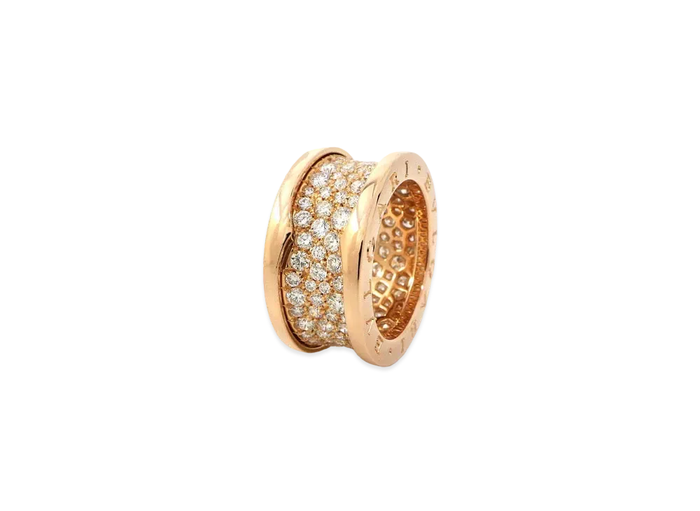 BVLGARI B Zero 1 Ring Pave Diamond "Pink Gold"