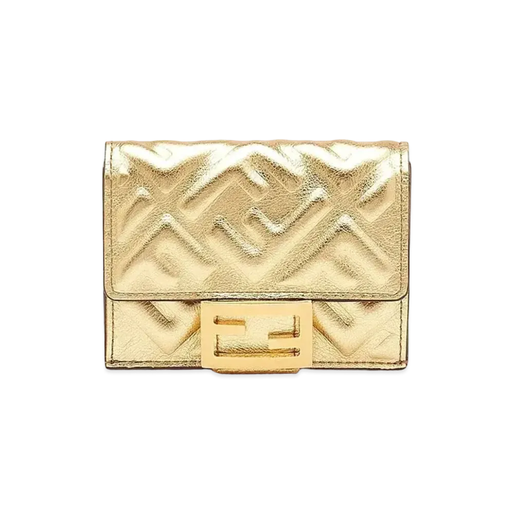 FENDI Micro Tri-Fold Wallet Leather "Gold"