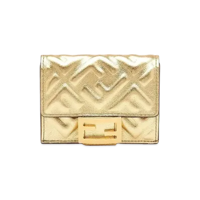 FENDI Micro Tri-Fold Wallet Leather "Gold"