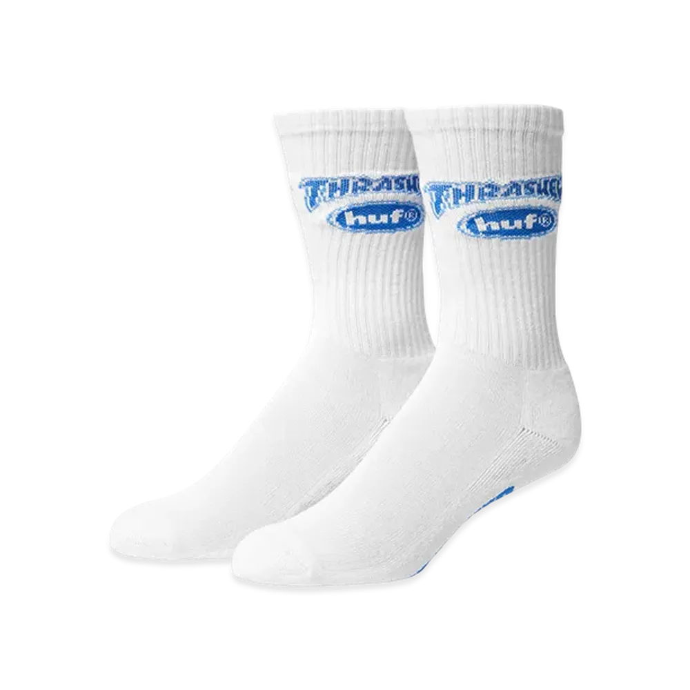 HUF x THRASHER Logo Socks "White"