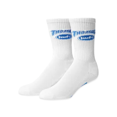 HUF x THRASHER Logo Socks "White"