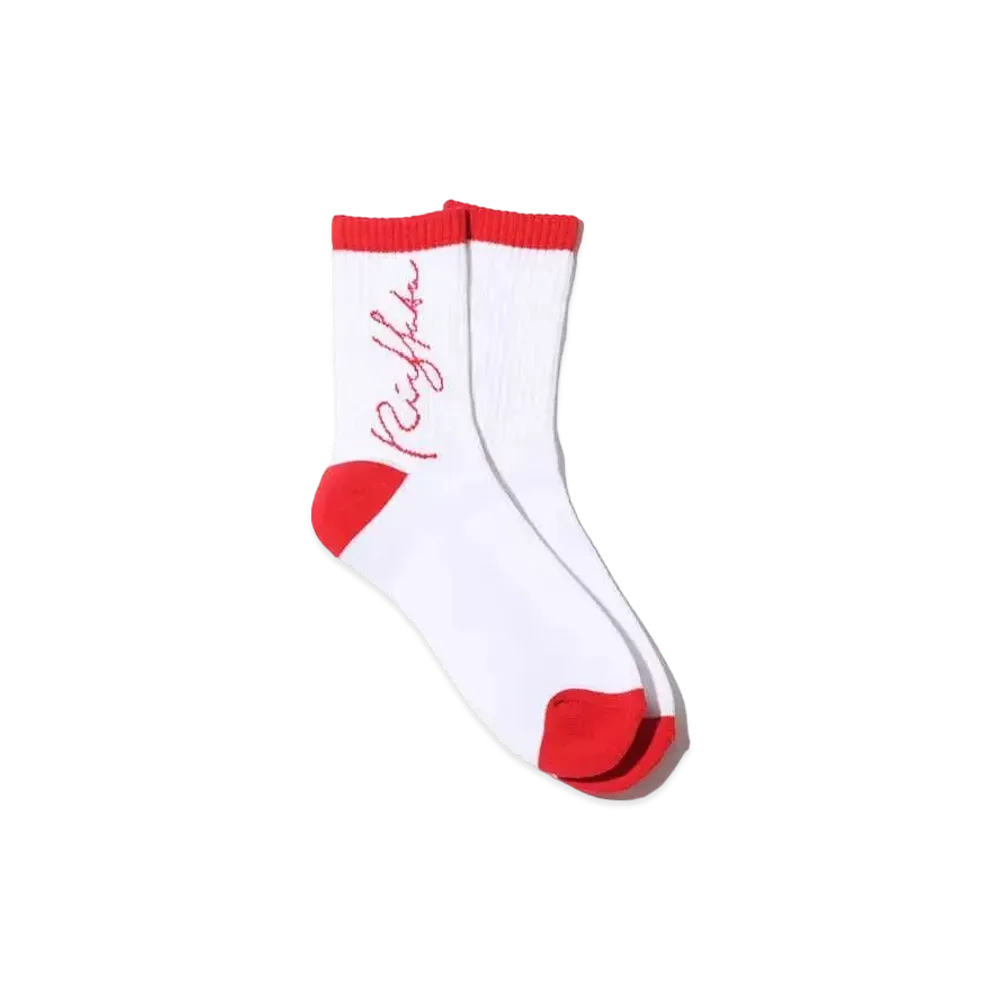 atmos pink x Riehata Logo Socks "Red"
