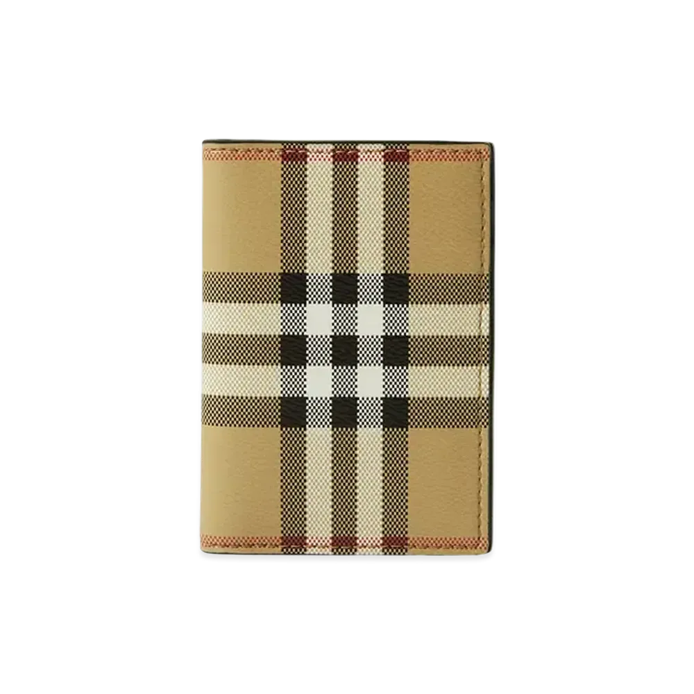 Burberry Check Folding Card Case "Archive Beige"