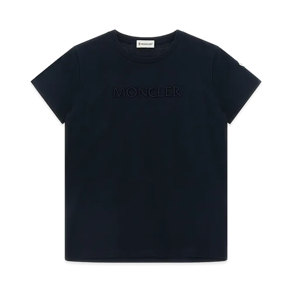 MONCLER Kids Logo Embroidery T-Shirt "Dark Blue"