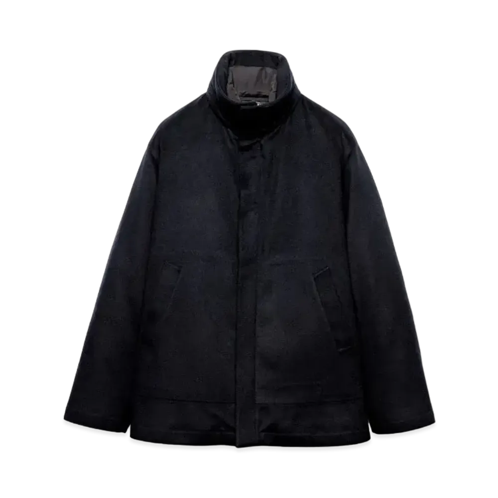 PRADA Men's Medium-Weight Cashmere Down Jacket "Navy"