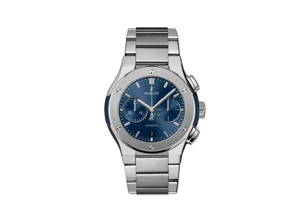HUBLOT Classic Fusion Blue Chronograph Titanium Bracelet 42mm