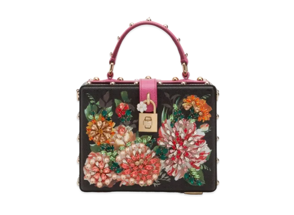 Dolce&Gabbana Dolce Box Bag Print Dauphine Calfskin Embroidery "Floral Print"