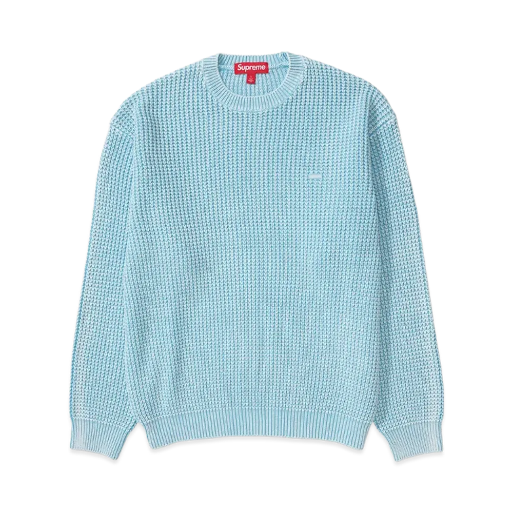 Supreme Washed Small Box Waffle Sweater "Light Blue"