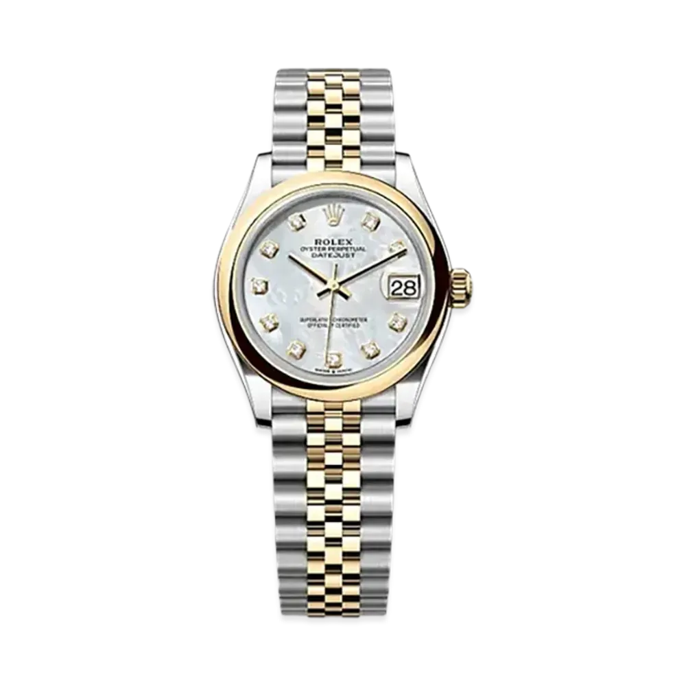 ROLEX Datejust 31 in Oystersteel and Yellow Gold "White"