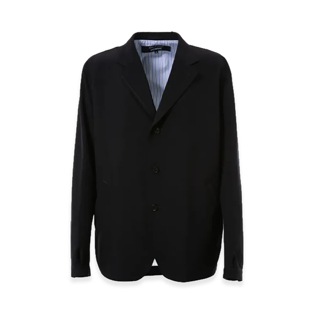 COMME des GARCONS HOMME Wool Poplin Basic Jacket "Navy"