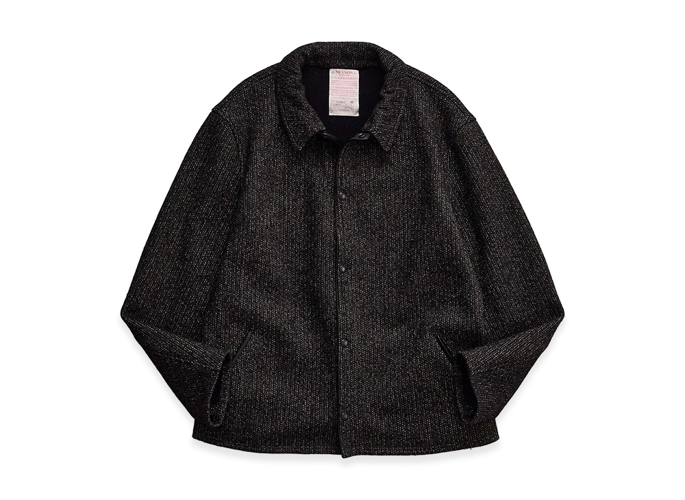 NICENESS Batt Kasuri Yarn Knitted Harbor Jacket "Black"