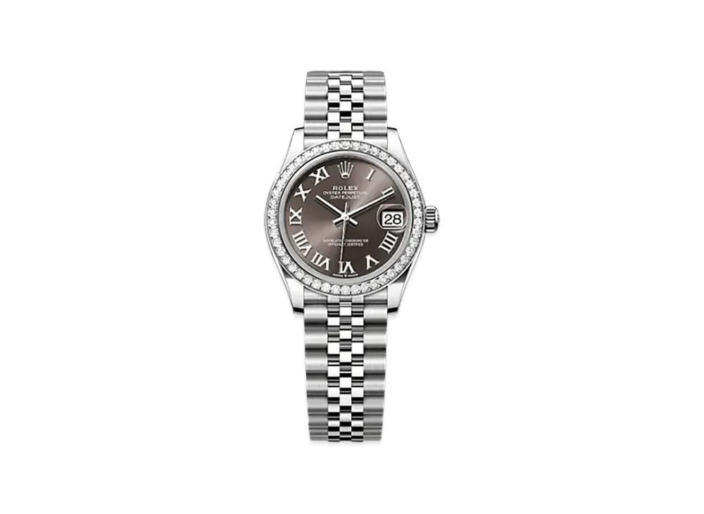 ROLEX Datejust 31 Oystersteel & White Gold Diamonds "Brown"