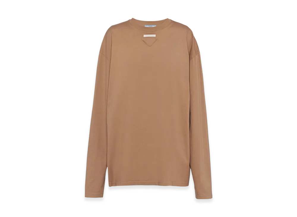 PRADA Women's Jersey T-Shirt "Cork Beige"