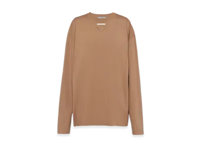 PRADA Women's Jersey T-Shirt "Cork Beige"