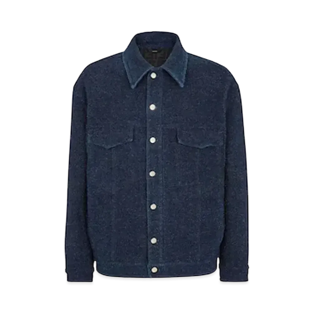FENDI Men's Boucle Jeans Jacket "Blue"