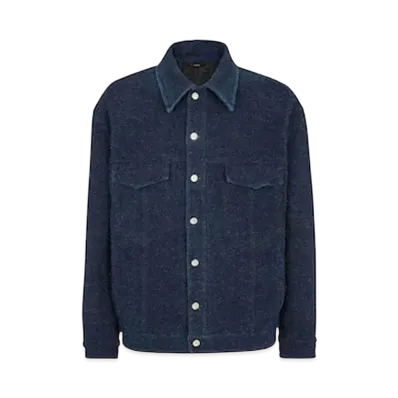 FENDI Men's Boucle Jeans Jacket "Blue"