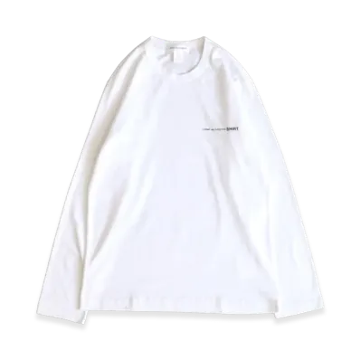 COMME des GARCONS SHIRT Cotton Jersey Plain With Printed CDG Shirt Logo On Chest "White"