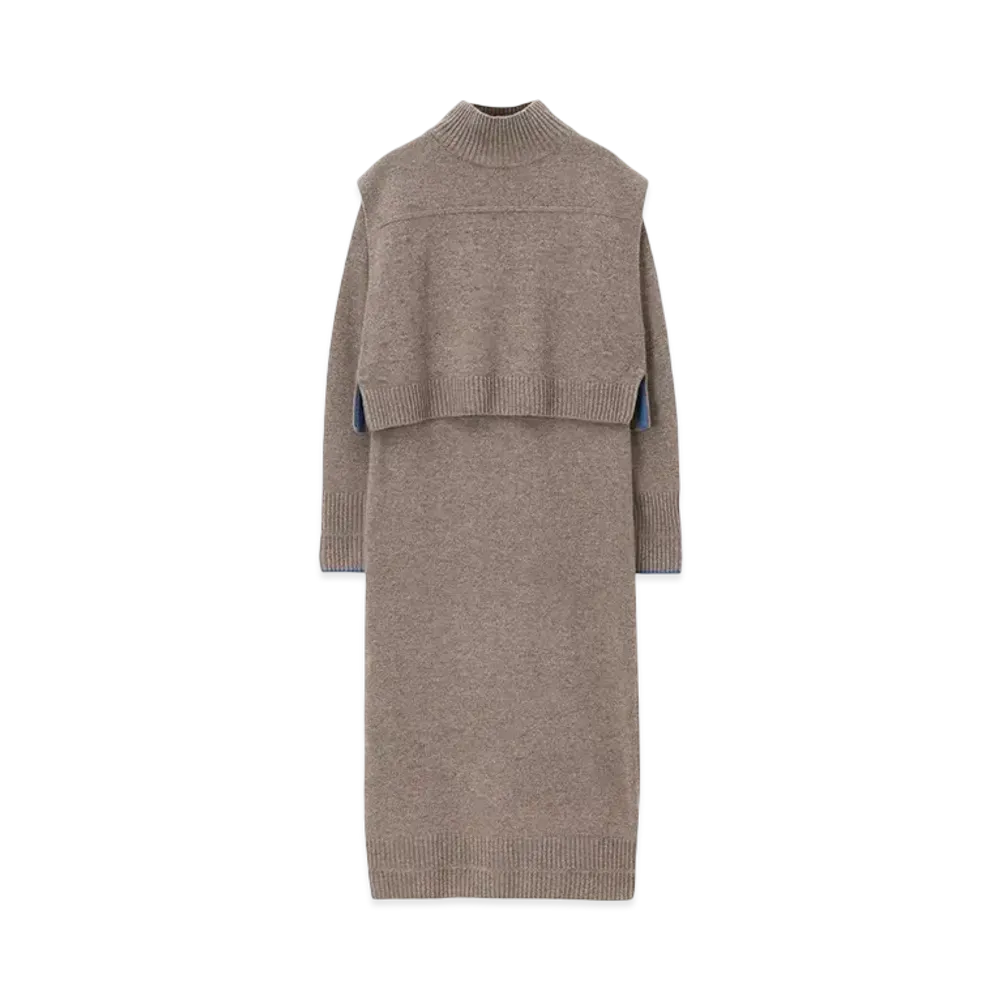 Paul Smith Womens Layered Knit Dress "SadnBrown"