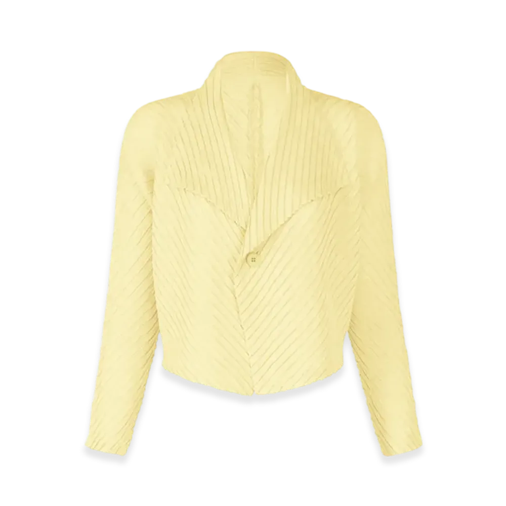 ISSEY MIYAKE Sheer Linen Like Pleats "PytalosYellow"