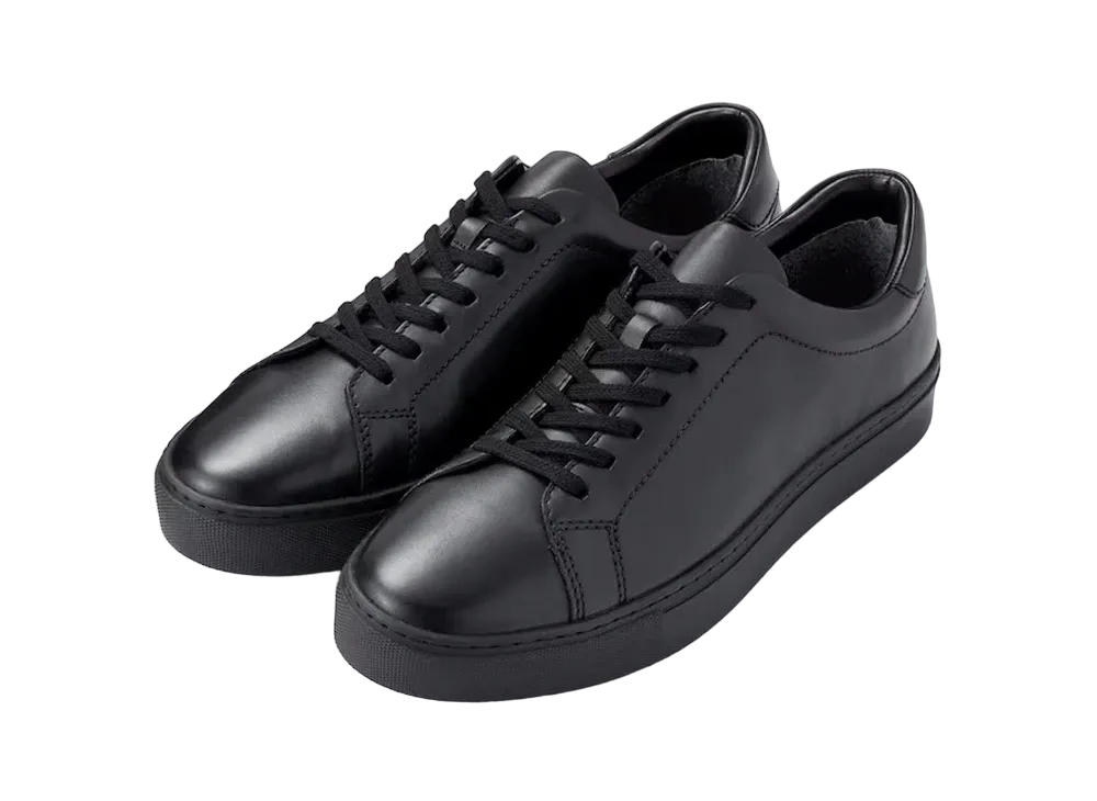 GU Real Leather Sneakers "Black"