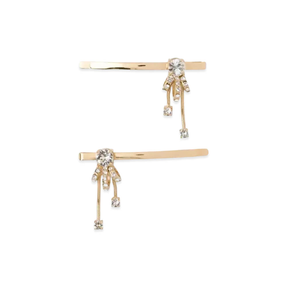 MIU MIU Crystal Hair Clip "Gold/Crystal"