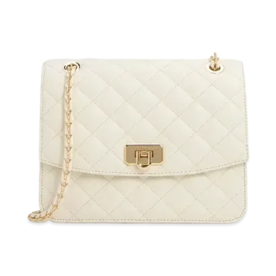 CHARLES & KEITH Cressida Quilted Chain Strap Bag "Cream"
