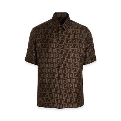 FENDI 'FF' Bowling Shirt "Brown"