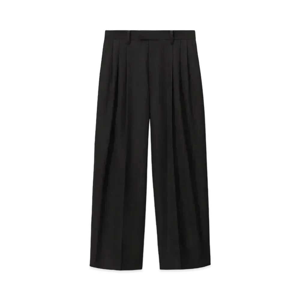 Alexander Wang Wool-Blend Three-Pleat Tailored Pants "Black"