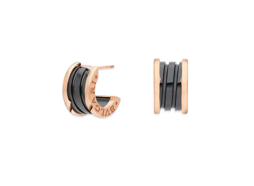 BVLGARI B.Zero1 Earrings 18K "Black/Pink Gold"