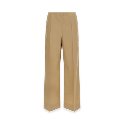 MONCLER Women's Grosgrain Logo Patch Pants "Beige"