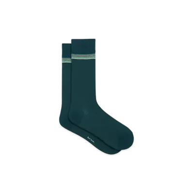 Paul Smith Signature Stripe Line Socks "DarkGreen"