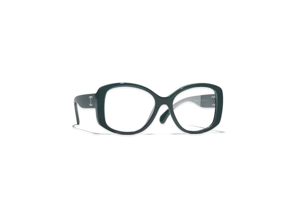 CHANEL Butterfly Blue Light Glasses Acetate & Nylon "Green"
