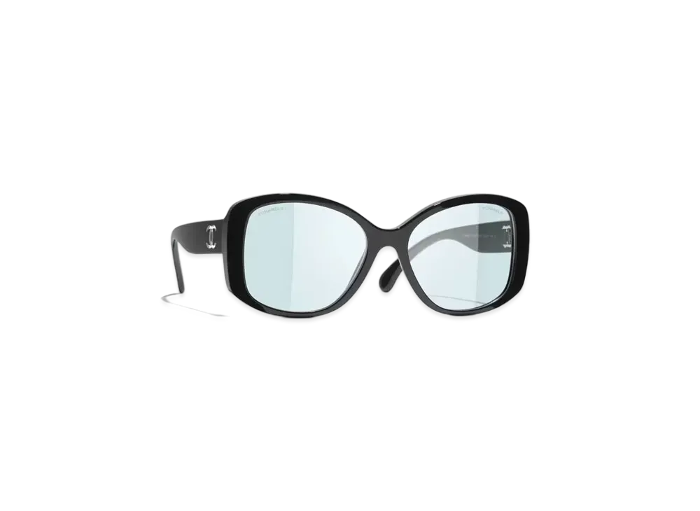 CHANEL Butterfly Blue Light Glasses Acetate & Nylon "Black"
