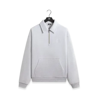Kith Quarter Zip Popover Sweatshirt "Light Heather Grey"