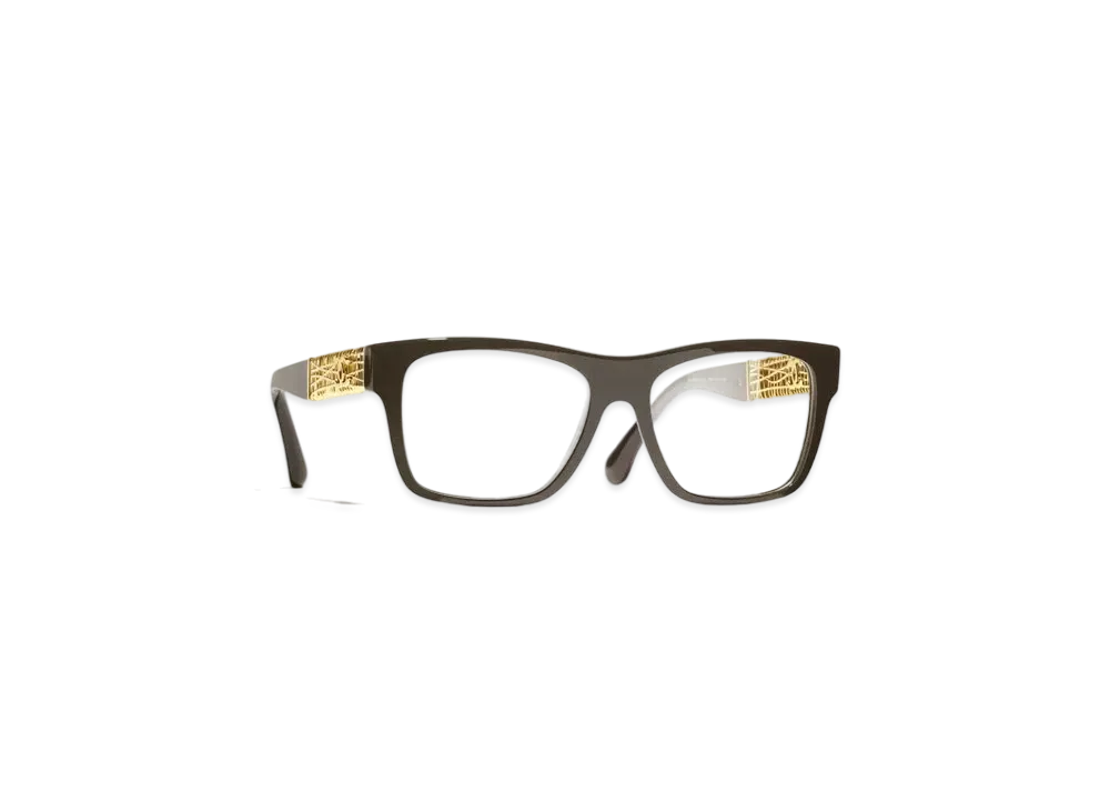 CHANEL Square Eyeglasses Acetate & Metal "Taupe"
