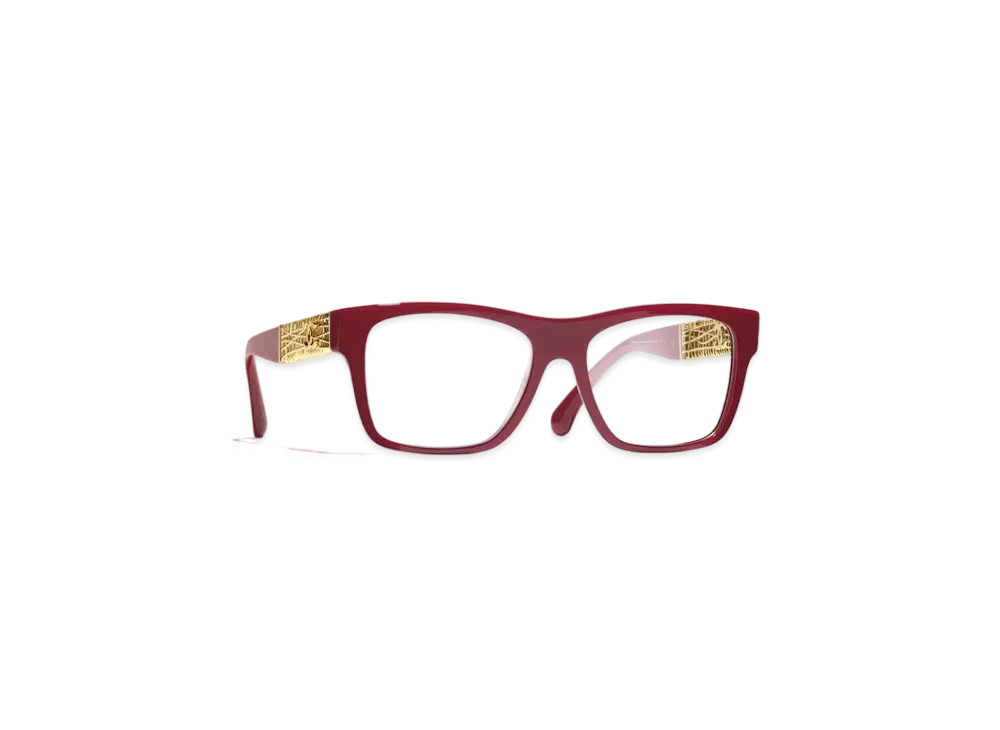CHANEL Square Eyeglasses Acetate & Metal "Red"